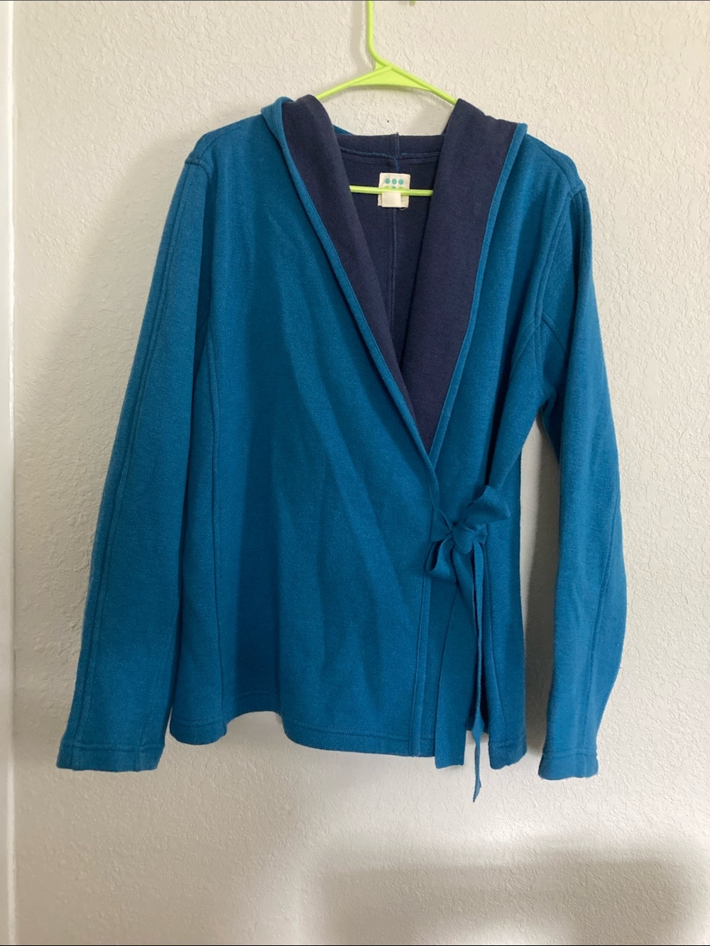 Title Nine Merino Wool Blend Wrap It Up Tie Hooded  Cardigan Jacket